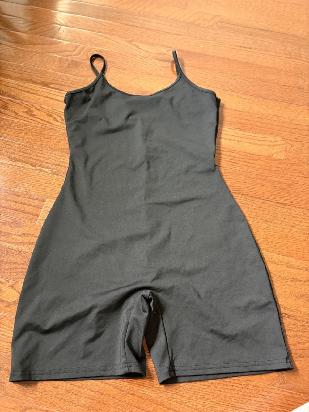 Black Seamless Spaghetti Strap Romper